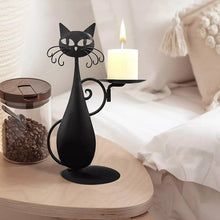 Laden Sie das Bild in den Galerie-Viewer, Schwarze Katze Kerzenhalter
