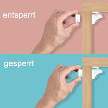 Laden Sie das Bild in den Galerie-Viewer, Bequee Magnetische unsichtbare Schrank-und Schubladensicherung, Weiß, 4 Stücke
